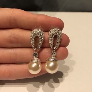 Pearl and crystal earrings